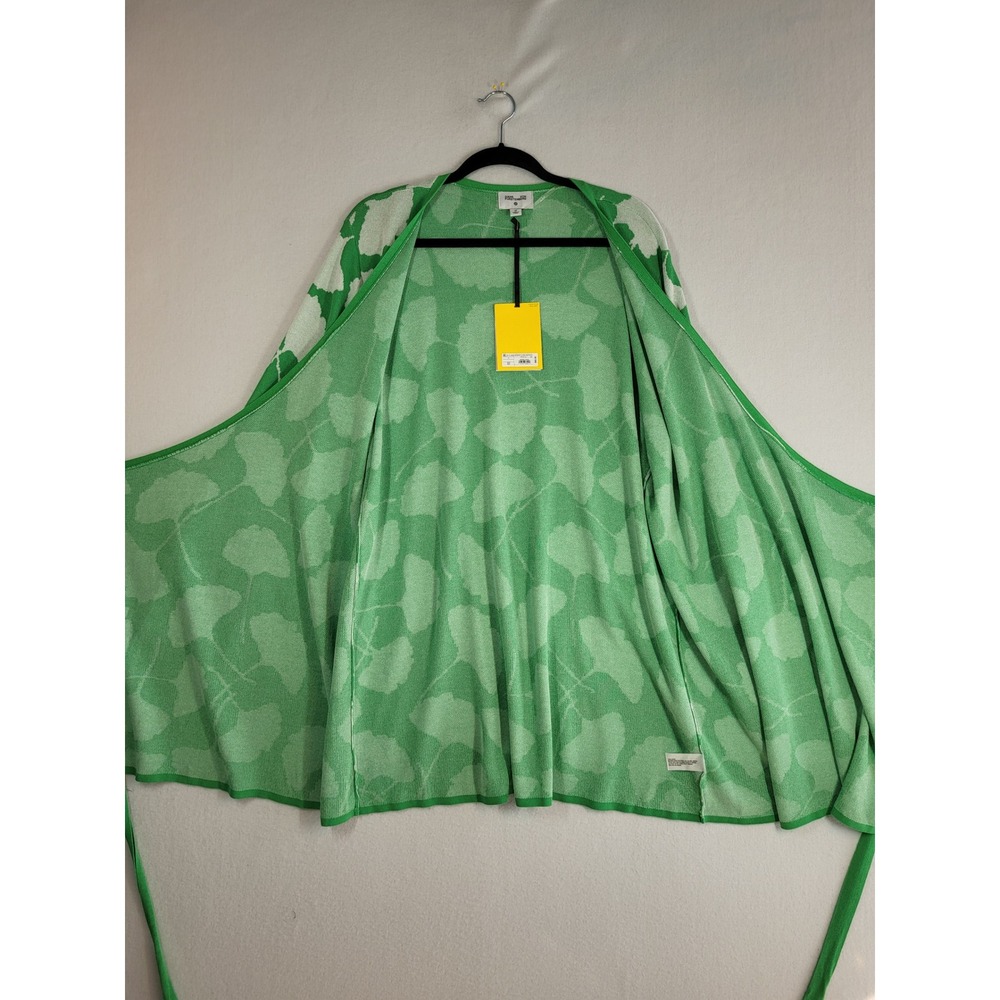 DVF x Target Green Floral Wrap Cardigan Top 1X Plus Tie Waist V Neck NWT - Picture 7 of 12